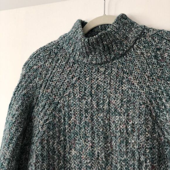 Urban Outfitters Silence + Noise Easton Mock Neck Teal chunky knit Sweater XS - Picture 9 of 10